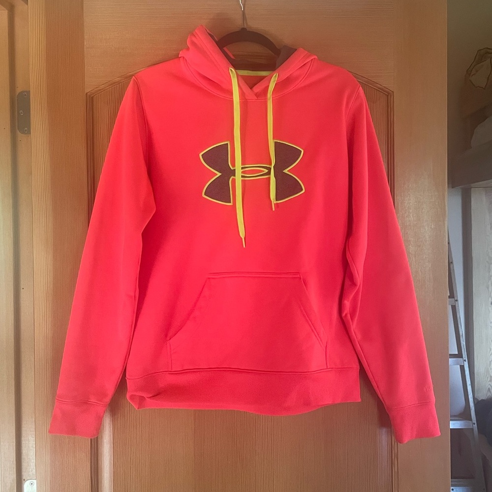 Neon pink under armour women’s hoodie Medium